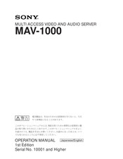 Sony MAV-1000 Operation Manual