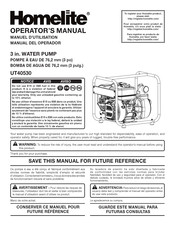 Homelite UT40530 Operator's Manual