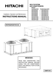 Hitachi RAS-NP6US Installation, Operation And Maintenance Instructions
