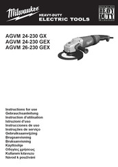 Milwaukee AGVM 24-230 GX Instructions For Use Manual