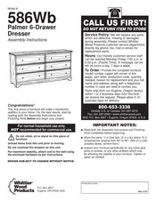 Whittier Wood Products Palmer 586Wb Assembly Instructions Manual