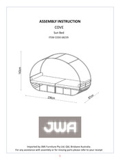 JWA COVE Sun Bed 68239 Assembly Instruction Manual