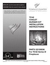 Town & Country Fireplaces 22150036 Installation Instructions Manual