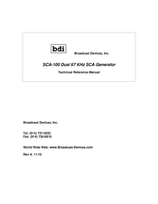Broadcast Devices SCA-100 Technical Reference Manual