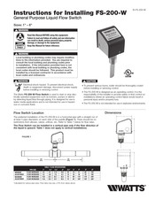 Watts FS-200-W Instructions For Installing