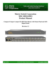 Matrix Switch Corporation MSC-HD161DES Product Manual