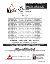 Firegear FPB-26DBSMT-N Installation And Operating Instructions Manual