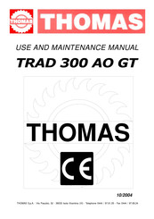 Thomas TRAD 300 AO GT Use And Maintenance Manual