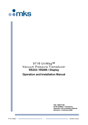 Mks UniMag 971B Operation And Installation Manual