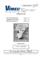 vimec STAIRLIFT V70 Original Instructions Manual
