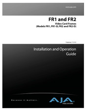 AJA FR2 Installation And Operation Manual