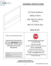 Homestar MS17-D1-1005-20 Assembly Instructions Manual