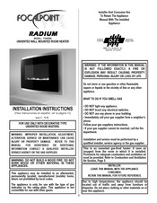 FocalPoint RADIUM F500080 Installation Instructions Manual