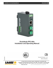 Laars ProtoNode FPC-N54 Installation And Operating Manual