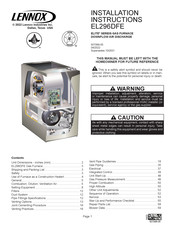 Lennox ELITE EL296DFE Installation Instructions Manual