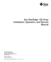 Sun Microsystems StorEdge D2 Installation, Operation And Service Manual
