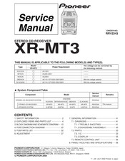 Pioneer XR-MT3 Service Manual