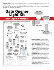 GTO Digital Controlled Gate Opener Light Kit Manual