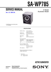 Sony SA-WP785 Service Manual