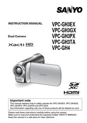Sanyo Xacti VPC-GH3GX Instruction Manual