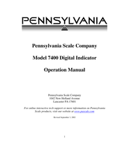 Pennsylvania 7400 Operation Manual