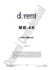Doremi MB-4K User Manual