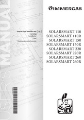 Immergas SOLARSMART 110R Instruction Booklet And Warning