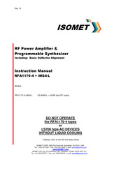 ISOMET RFA1170-4+iMS4-L Instruction Manual