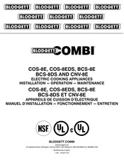 Blodgett Combi CNV-8E Installation Operation & Maintenance