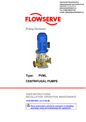 Flowserve PVML 25.15.15 User Instructions