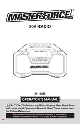 MasterForce 241-0346 Assembly & Operators Manual