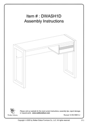 Walker Edison DWASH1D Assembly Instructions Manual