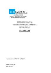 DIGISYSTEM AFV2000-2,5A Instruction Manual