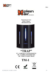 Plein Air TRAP TM-1 Directions For Use Manual