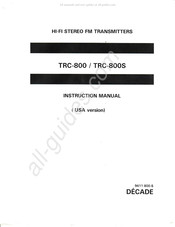 Decade TRC-800S Instruction Manual