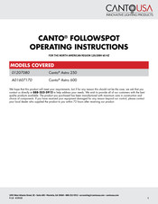 CANTO USA 01207080 Operating Instructions Manual