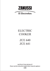 Zanussi Electrolux ZCE640W Instruction Booklet