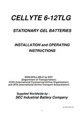 SEC CELLYTE 6-12TLG Installation And Operating Instructions Manual