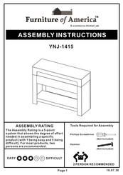 Furniture of America YNJ-1415 Assembly Instructions Manual