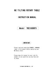 Kitagawa TW2180BRF5 Instruction Manual