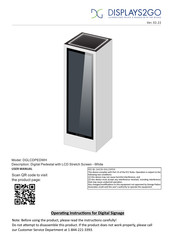 Displays2go DGLCDPEDWH User Manual