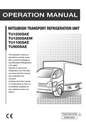 Mitsubishi Heavy Industries TU900SAE Operation Manual