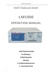 KUST Elektronik LM1050 Operation Manual
