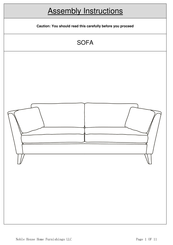 Noble House Home Furnishings SOFA Assembly Instructions Manual