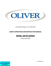 Oliver 600-R3 Series User's Operating And Instruction Manual