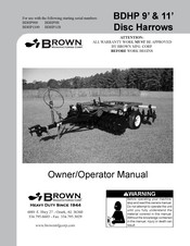 BROWN BDHP-900-2422 Owner's/Operator's Manual