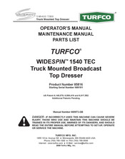 TURFCO WIDESPIN 1540 TEC Operator's Manual