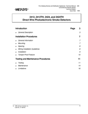 Metasys 2424 Series Technical Bulletin