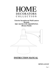 Home Decorators Collection 322-921 Instruction Manual