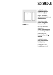 SSS Siedle BGA 611 Series Installation Instructions Manual